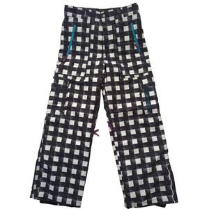 Nomis Snowboard Pants Black White Plaid Waterproof Cargo Pocket Snow Pants Men S